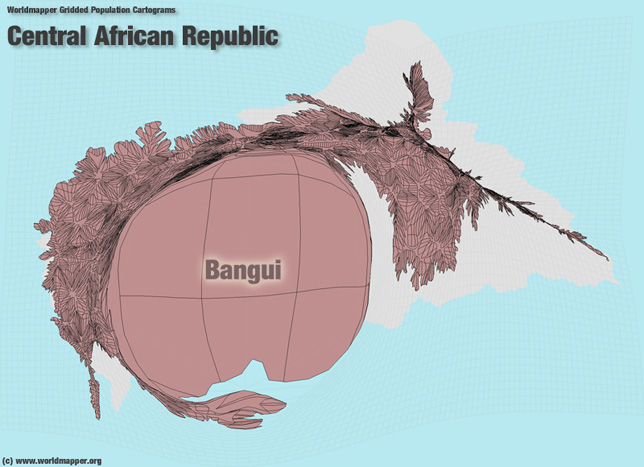 Zentralafrika Bevölkerung Verteilung